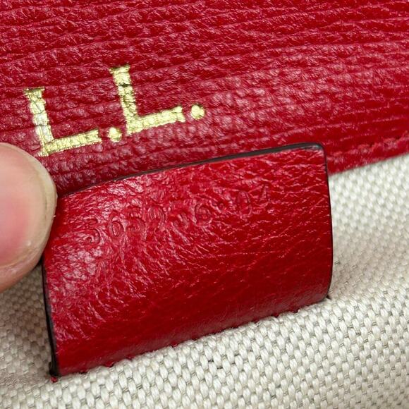 Gucci Red Leather GG Monogram Long Top Handle Canvas BAg - Picture 8 of 10